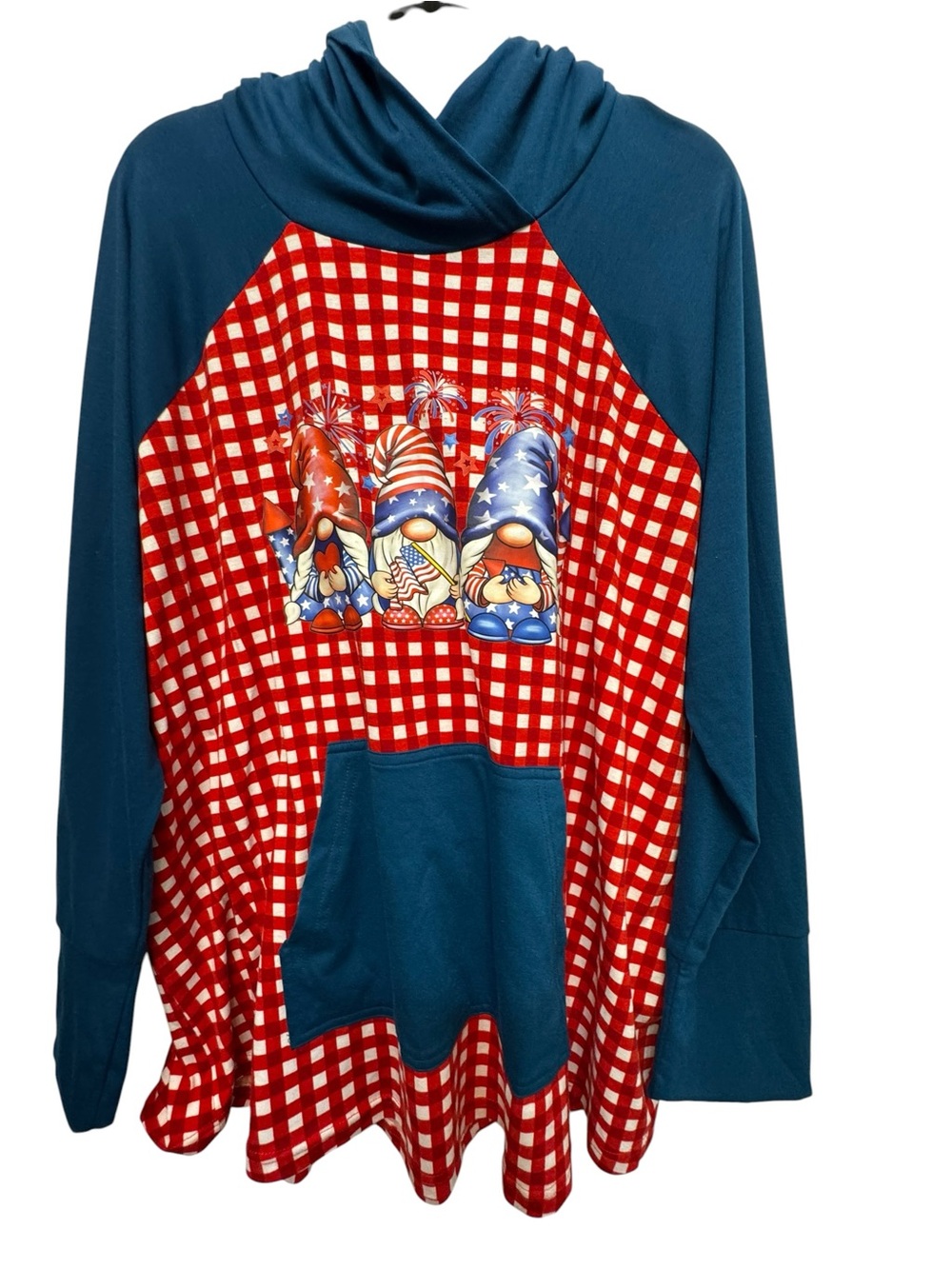 LuLaRoe Hooded Sweatshirt w/Red White &Blue Gnomes